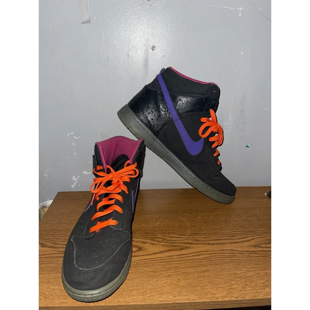 Nike Dunk High Godzilla Size 13 Mens 2012 Black Purple Orange 317982-053